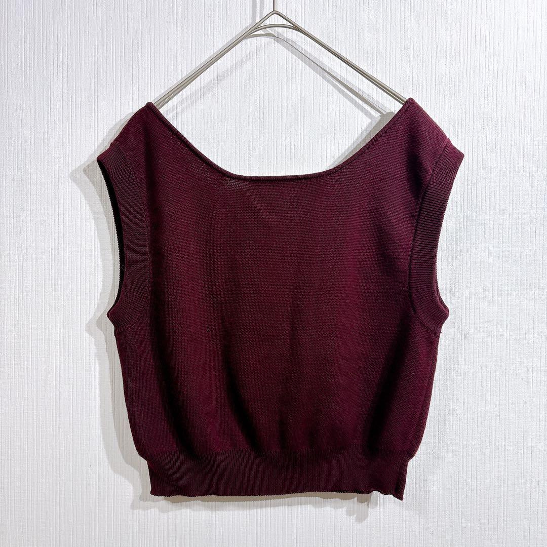 【美品】PLAN C プランシー ニットベスト　フロントボタン　ツートーン