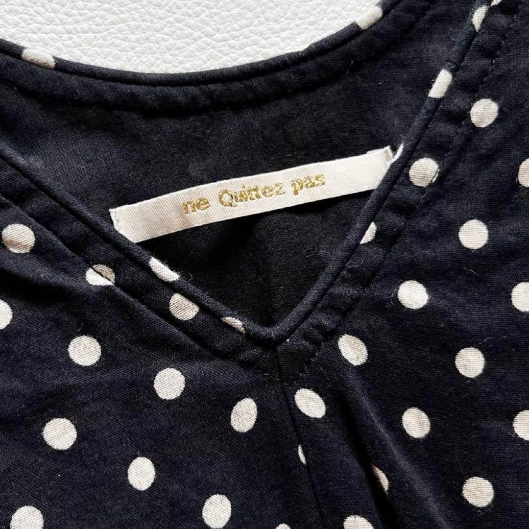 ヌキテパ　別注　コットンボイル ドットプリントフレンチスリーブドレス　マキシ丈