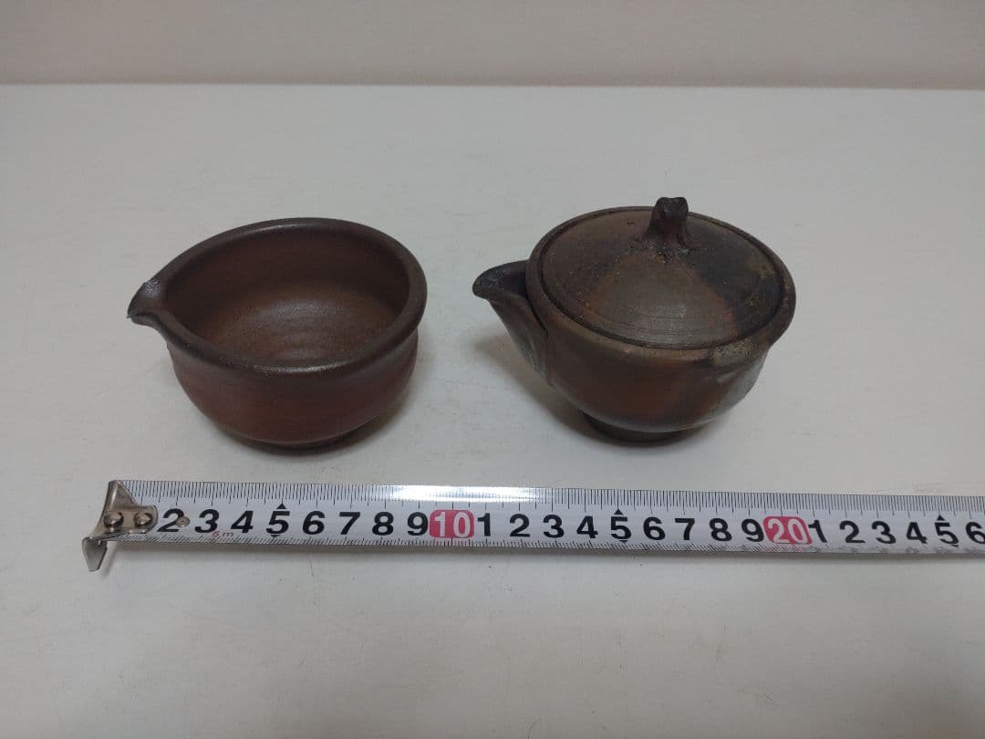 備前焼 作家不明 宝瓶&湯冷 煎茶道具 茶道具 急須 茶器