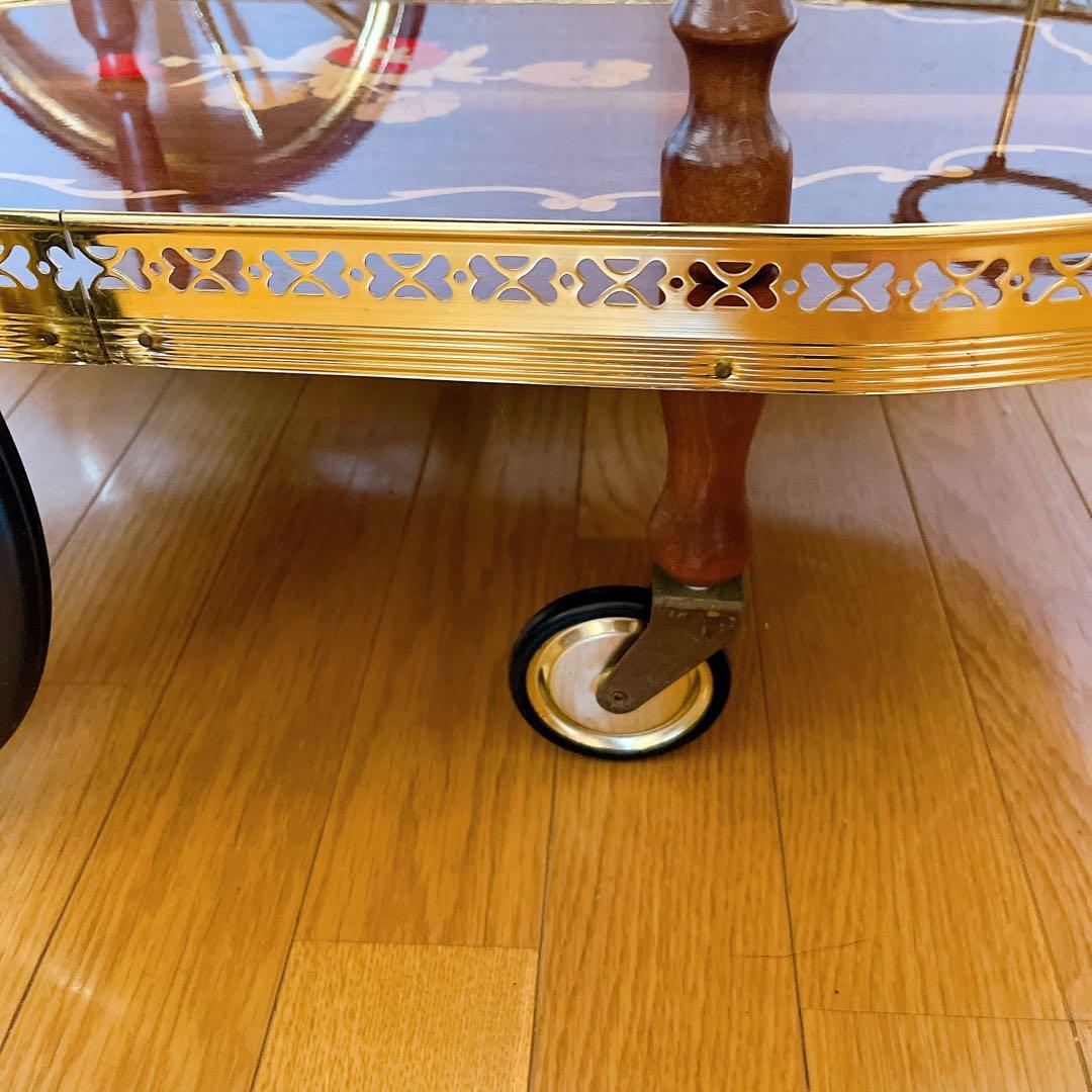 イタリア製 象嵌 アンティーク キッチンワゴン ティーワゴン