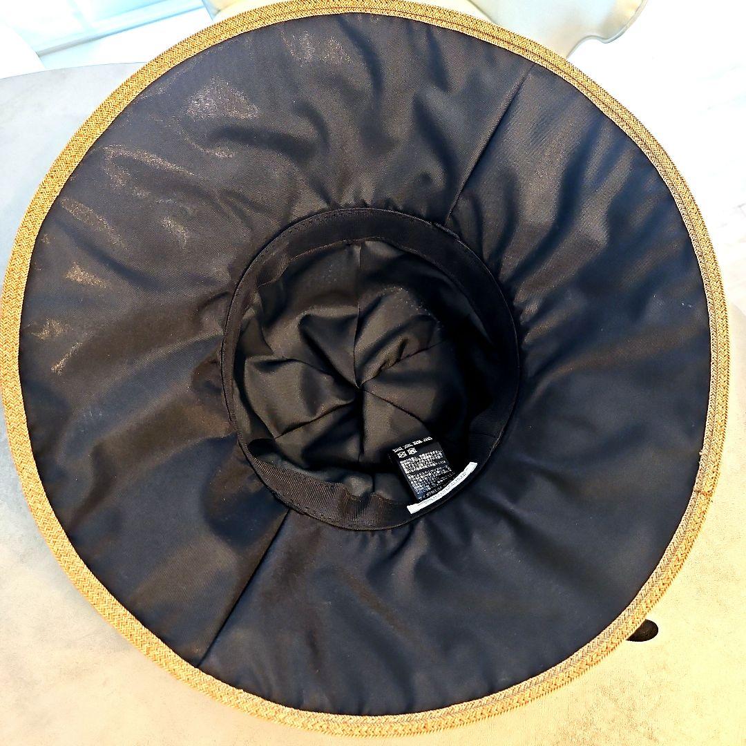 【新品】BICHERIE　ビシェリ　100%遮光　麦わら帽子　ハットリボンつば広