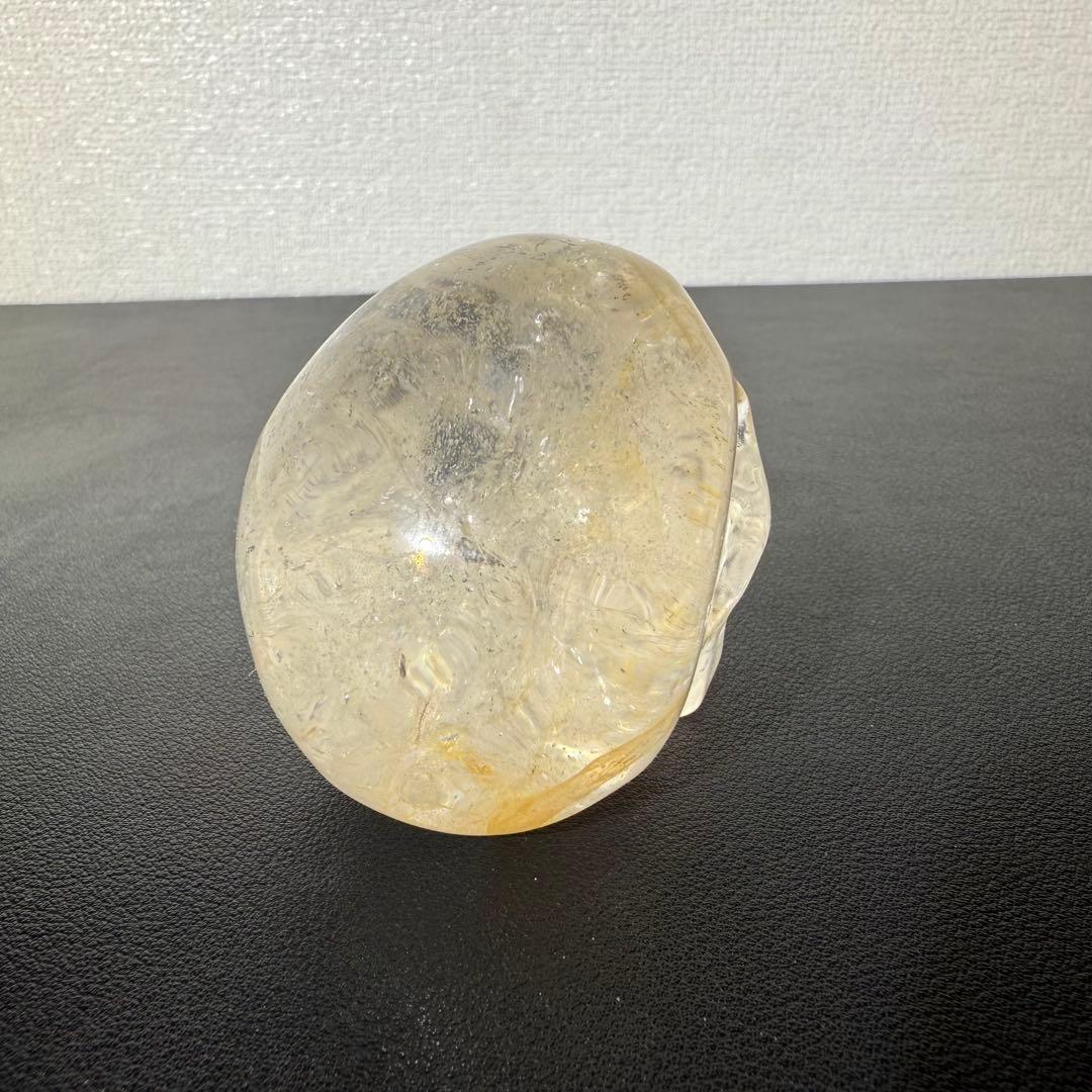 天然石マニカラン共生水晶のスカル　置物　彫物NO.013001