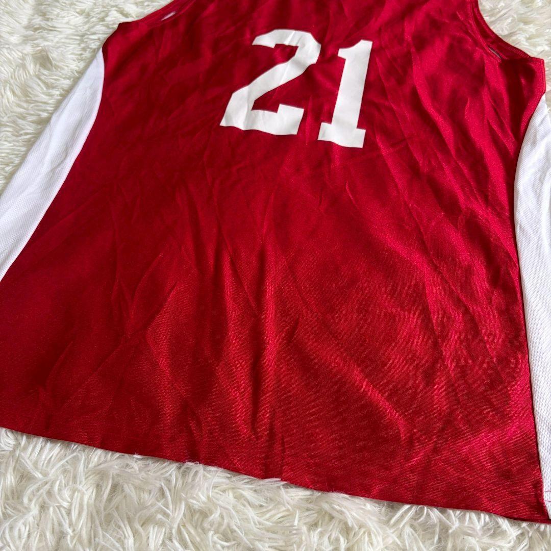 チームワーク ゲームシャツ レッド バスケット スポーツ メッシュ B102