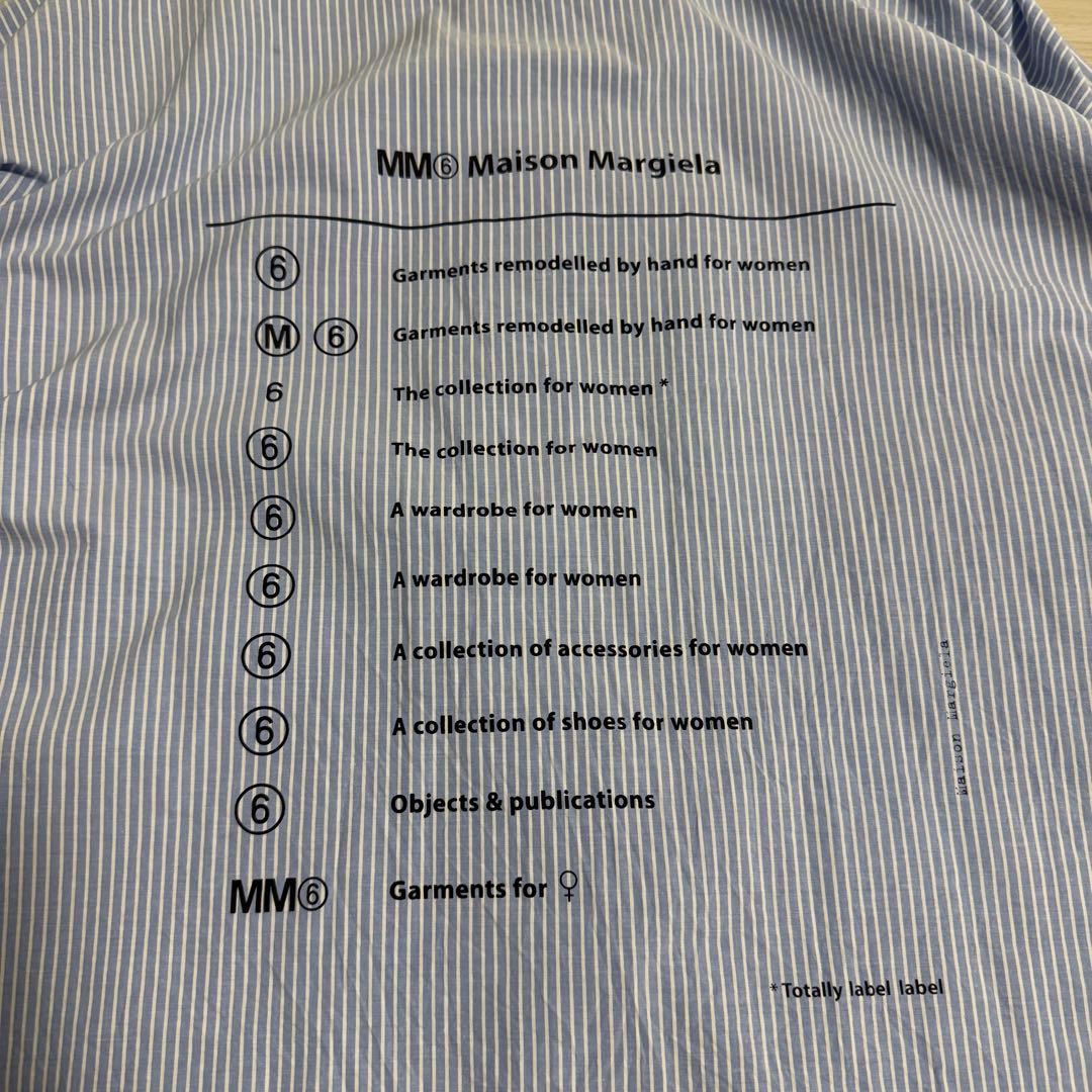 【極美品✨】MM6 メゾンマルジェラ シャツワンピース ストライプ ロゴ 40