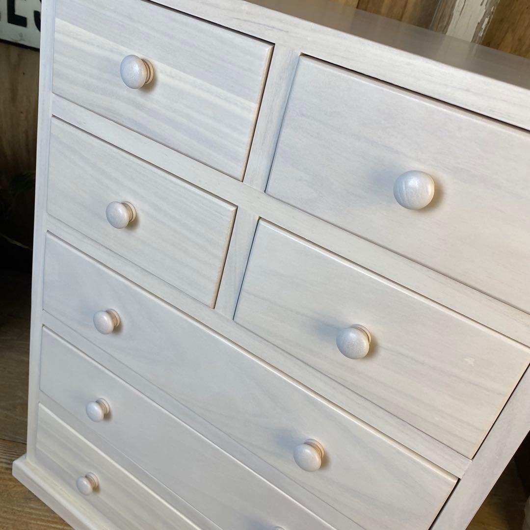 訳あり品！【133】木製多引き出し桐チェストタンスDホワイト48㎝×65㎝収納