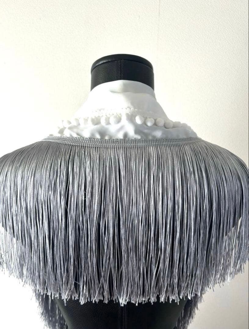 ★ぽん　シージョ　オフ白ドットサテンジャカード　　フラメンコ　衣装