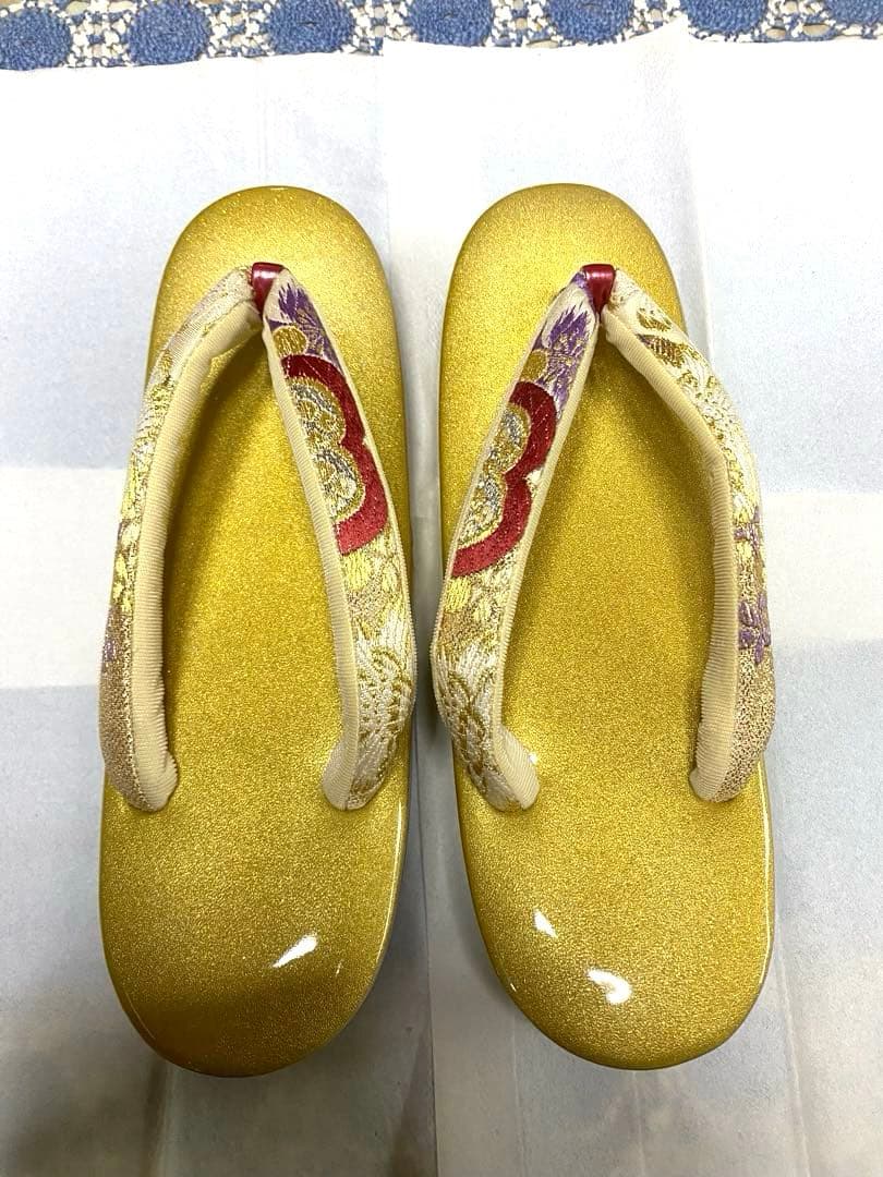 【美品】振袖用 草履バッグセット 成人式 結婚式 卒業式 フリーサイズ 紗織