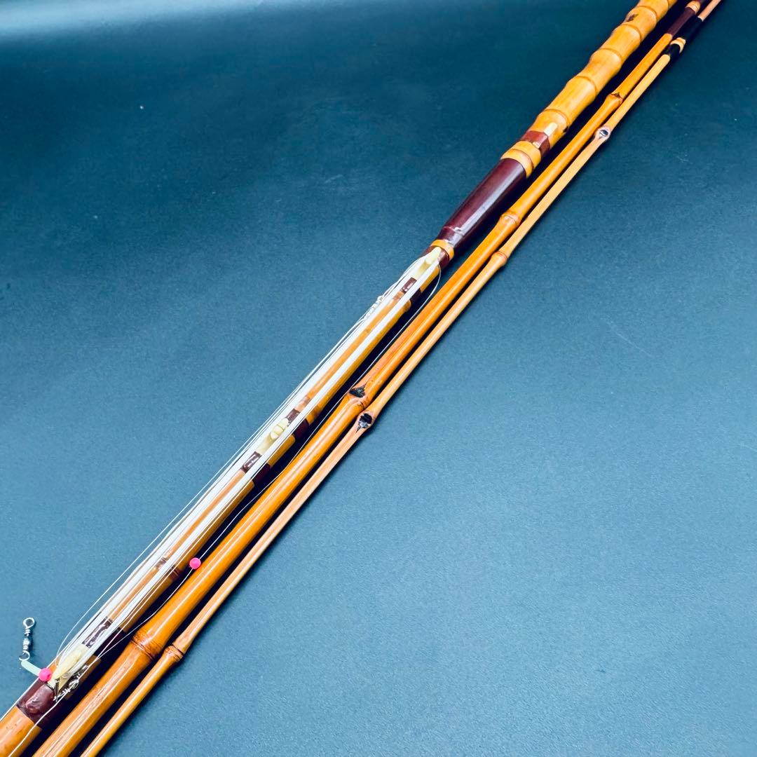 秀竿　中通し竿　ハゼ竿　竹竿　和竿　3本継　2.7m　江戸前　布袋
