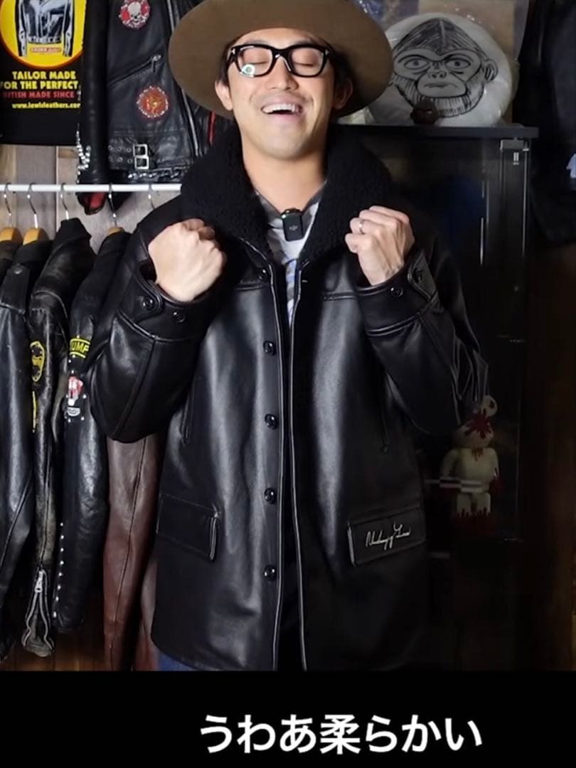 UNCHANGING LOVE [アンチェンジングラブ]レザーカーコート XL