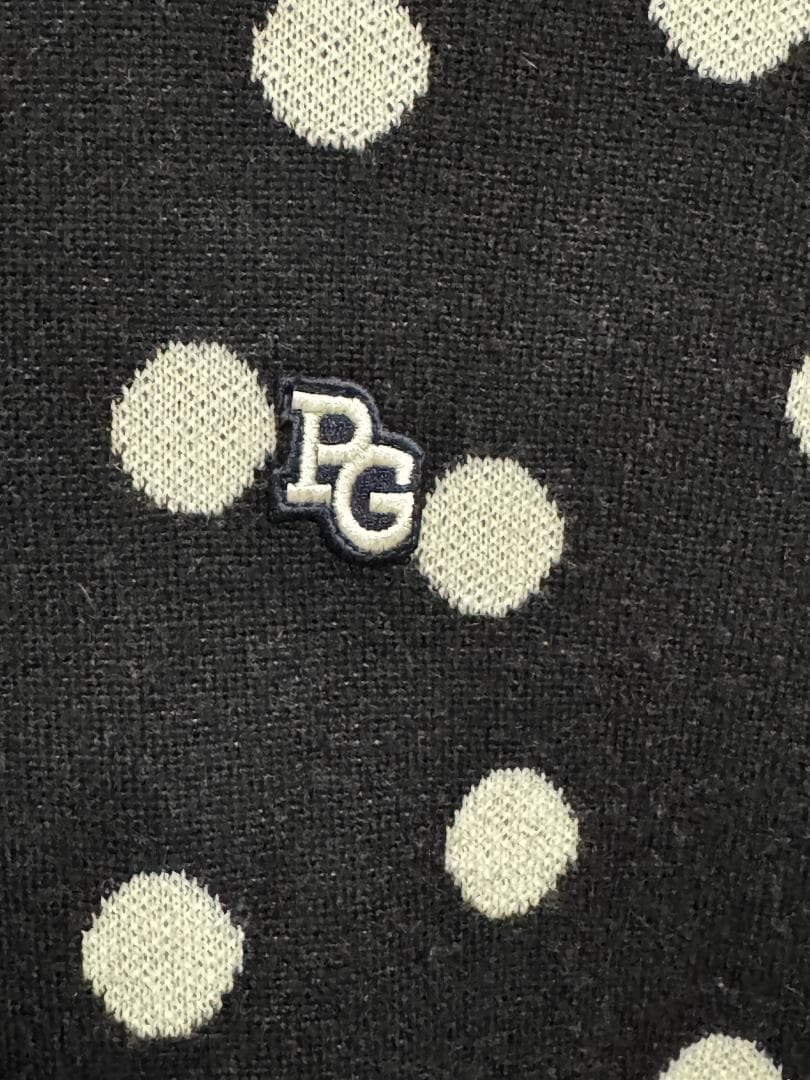 パーリーゲイツ　14Gダブルジャガードカシミヤ混クルーネックニット サイズ0