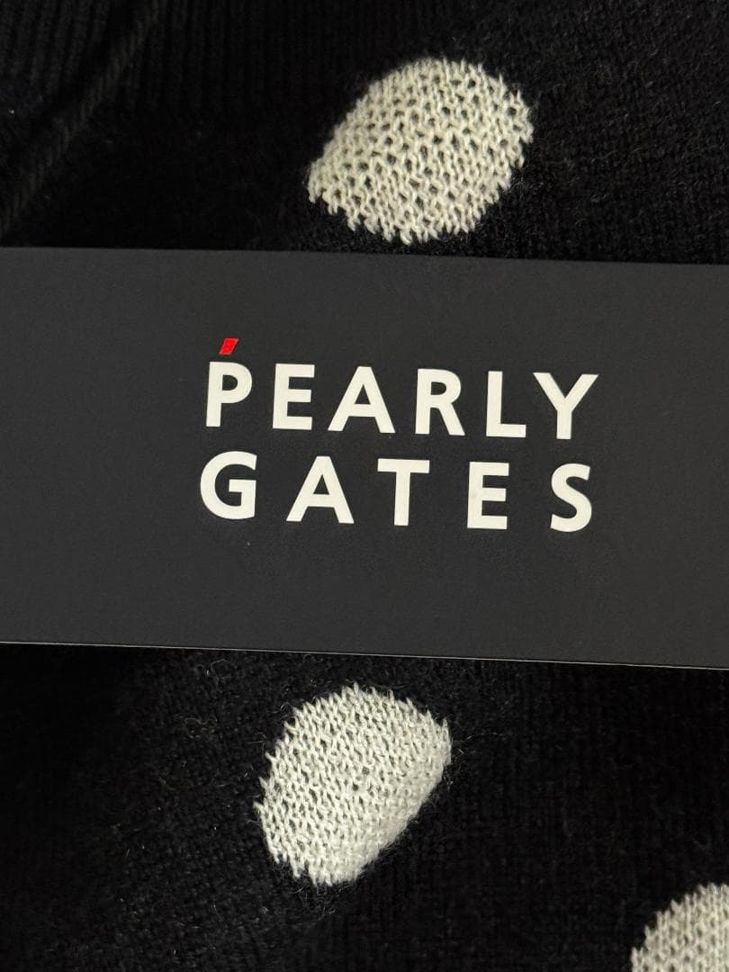 パーリーゲイツ　14Gダブルジャガードカシミヤ混クルーネックニット サイズ0