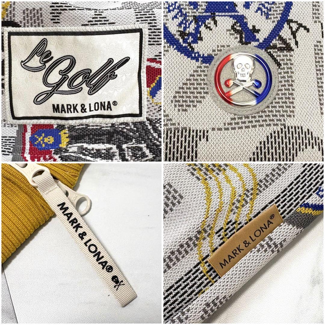 極美品 近年モデル⭐️マークアンドロナ ジップパーカー スカル 総柄 L相当