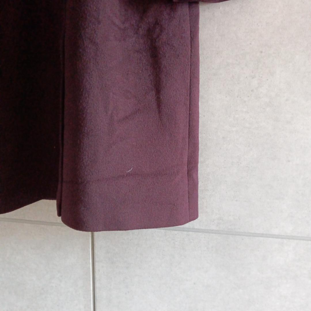 PAULE KA カシミヤ混 バーガンディ ウールコート　フランス製 E78