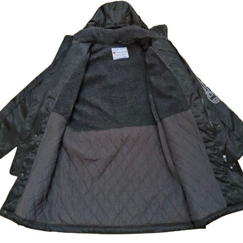 美品 Champion ベンチコート 2way　フード ボア サッカー 野球