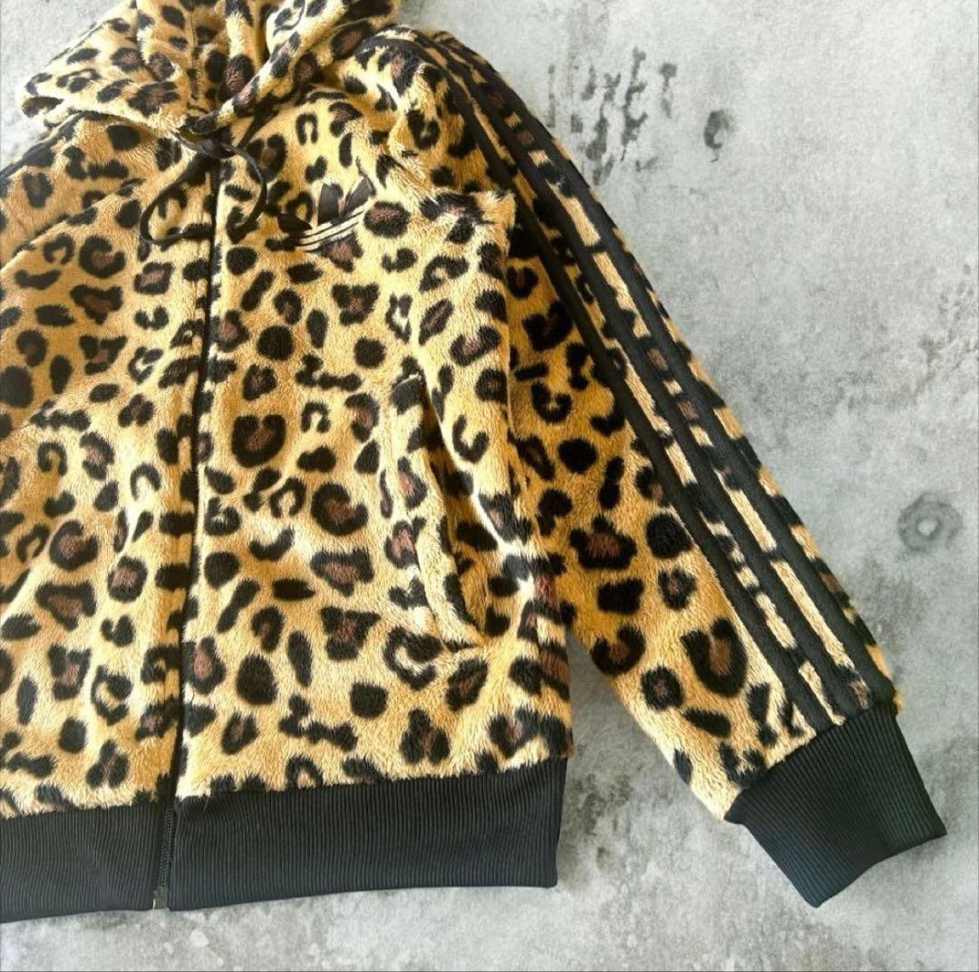 adidas 櫻井翔着用 ボアパーカー ヒョウ柄 フルジップ 廃盤 S