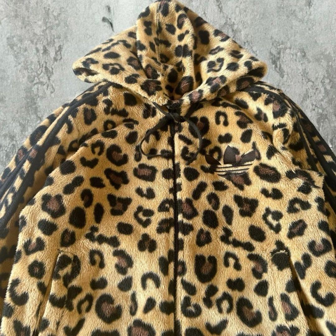 adidas 櫻井翔着用 ボアパーカー ヒョウ柄 フルジップ 廃盤 S