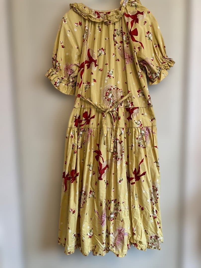 ピンクハウス　イエロー　苺ハット　半袖ロングワンピース　３点セット