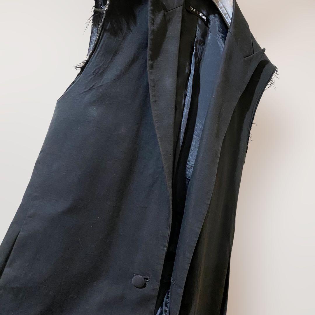 1999SS RAF SIMONS ARCHIVE ノースリーブコート ブラック