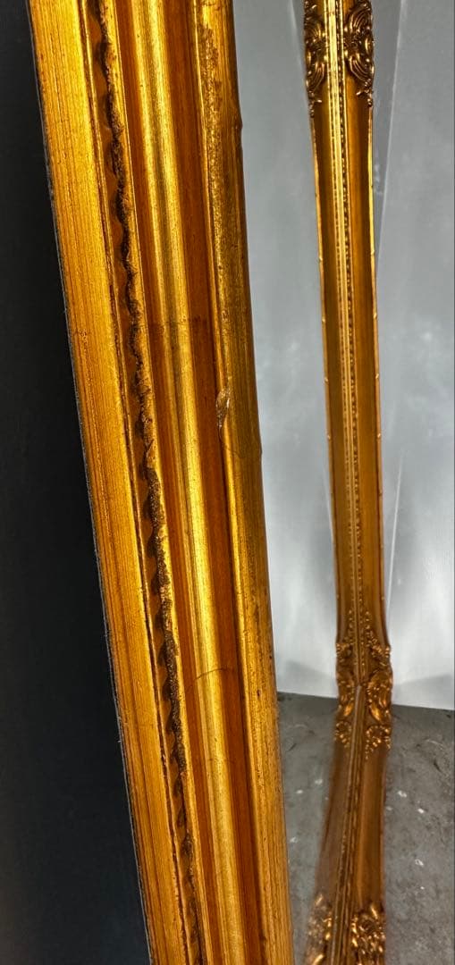 アンティーク調ゴールドフレーム大きめ全身鏡