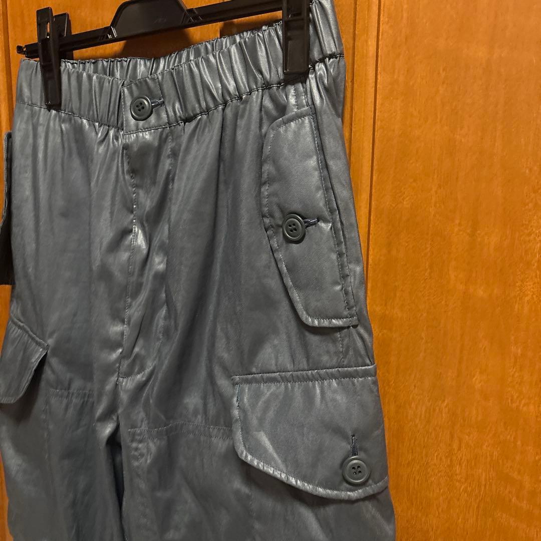 【YOKE】LEATHER LIKE POLYESTER CARGO PANTS