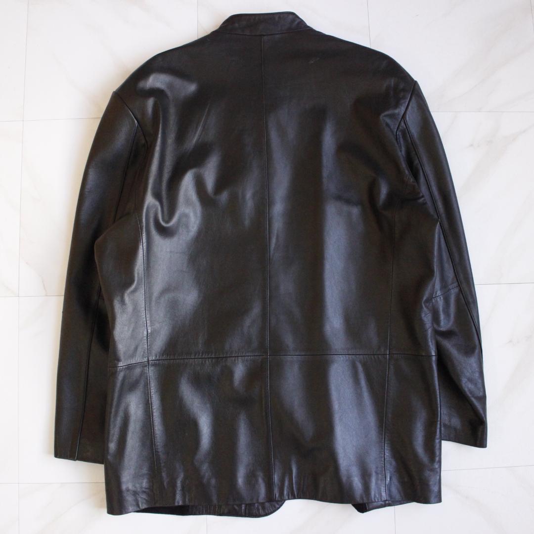 BALMAIN ラムレザージャケット Lサイズブラック ロゴボタン