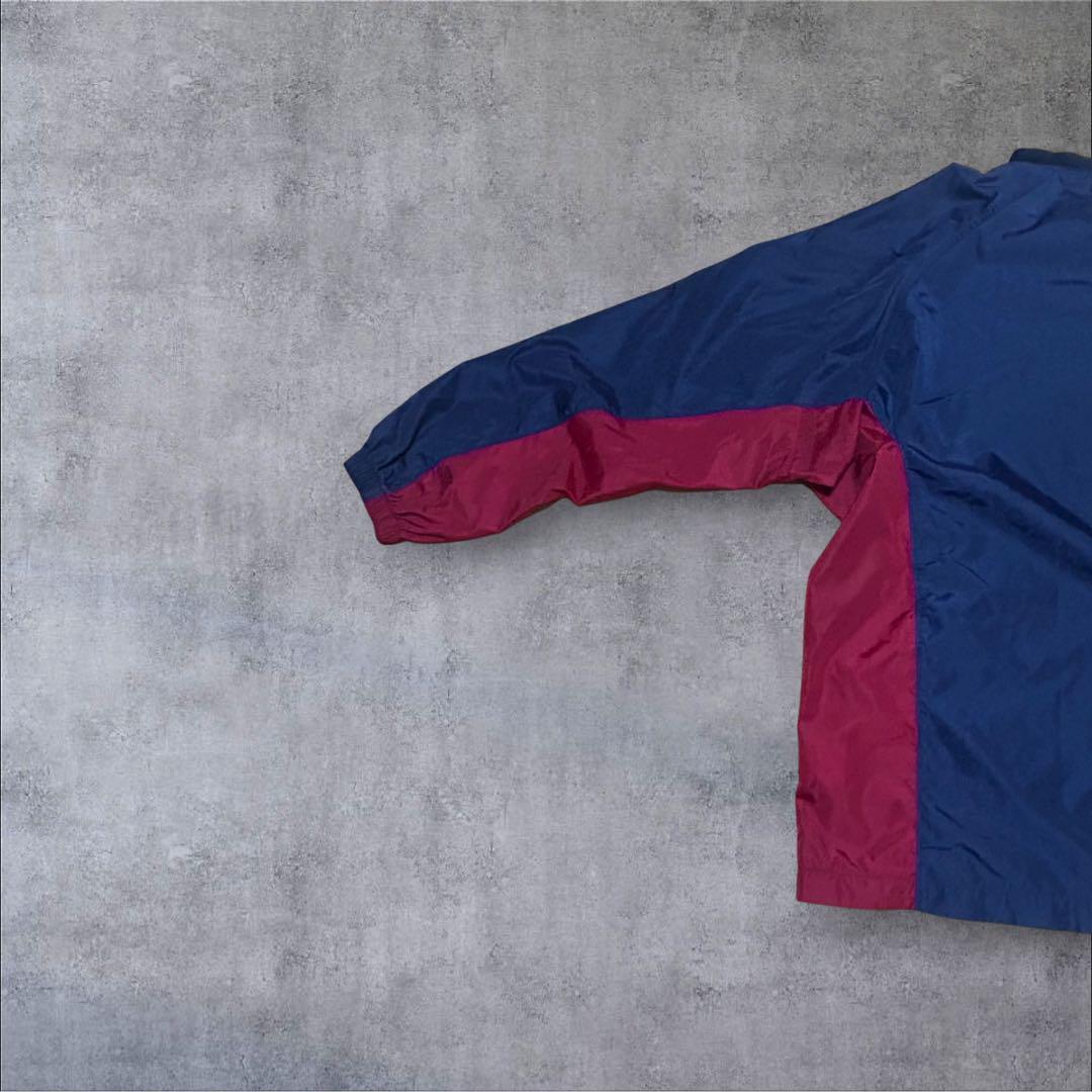 00s ナイキ ピステ L 紺 赤 刺繍ロゴ Y2K スポーツMIX