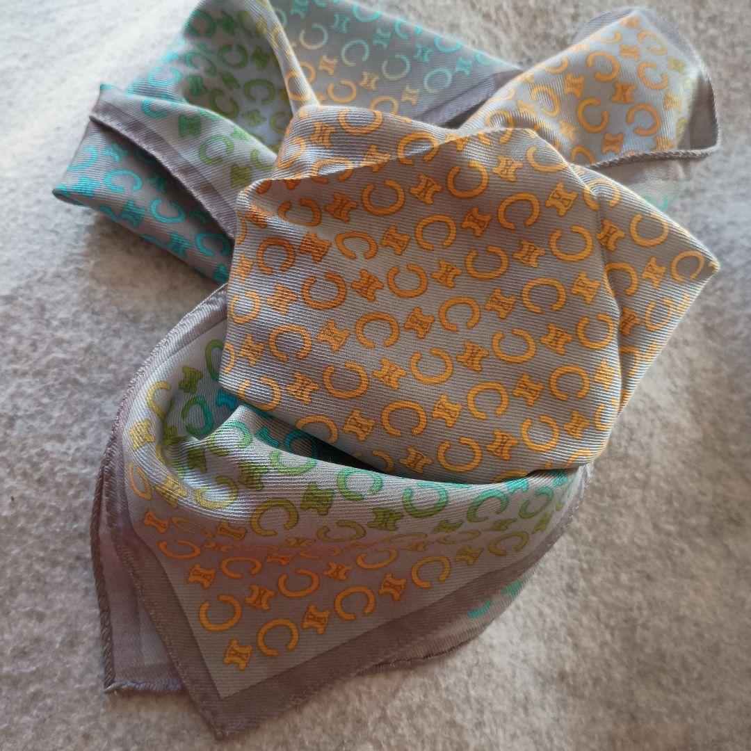 箱無し　　セリーヌ　2枚　　　シルクコットン　ハンカチ　大判　58cm　スカーフ