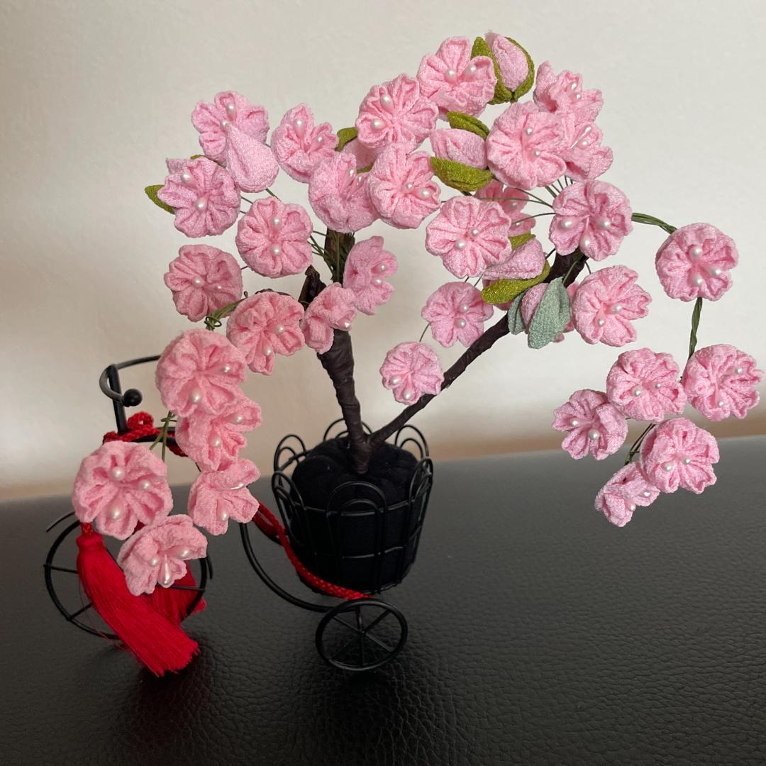 卒業式　しだれ桜　さくら　ギフト　つまみ細工　ちりめん　桜　インドア花見