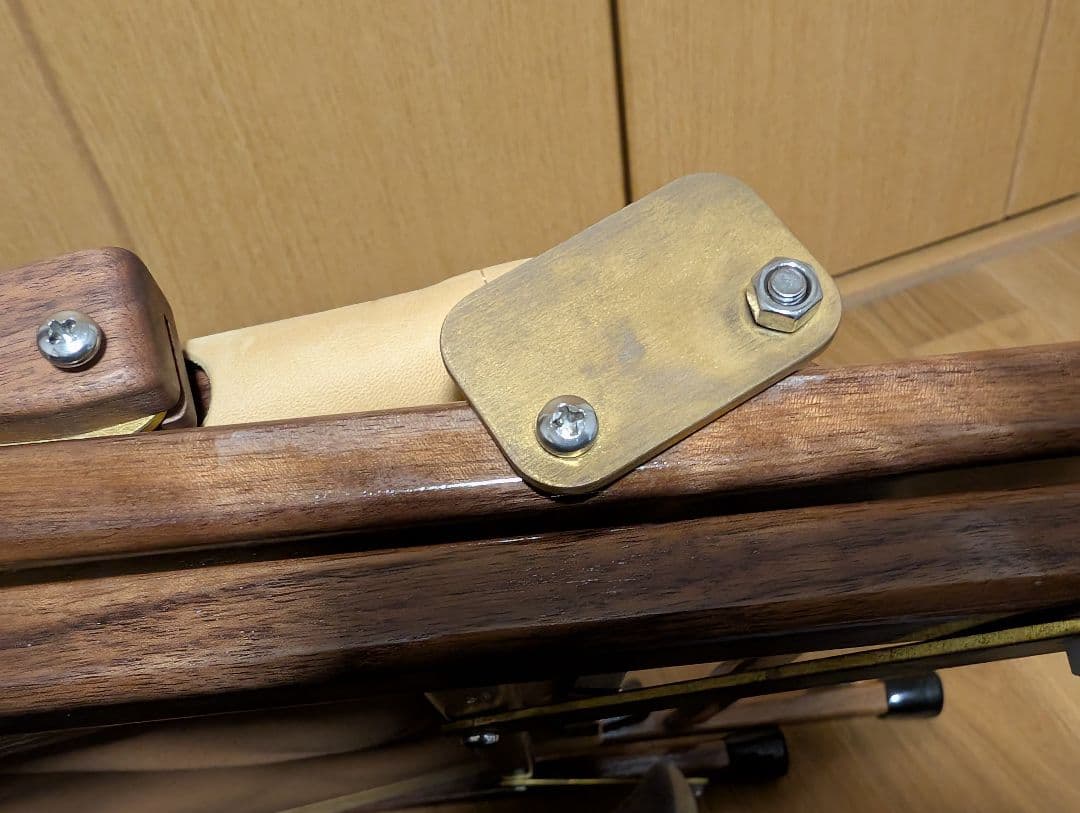 カーミットチェアプラス(ウォールナット)　garakuda(キャメル)と付属品