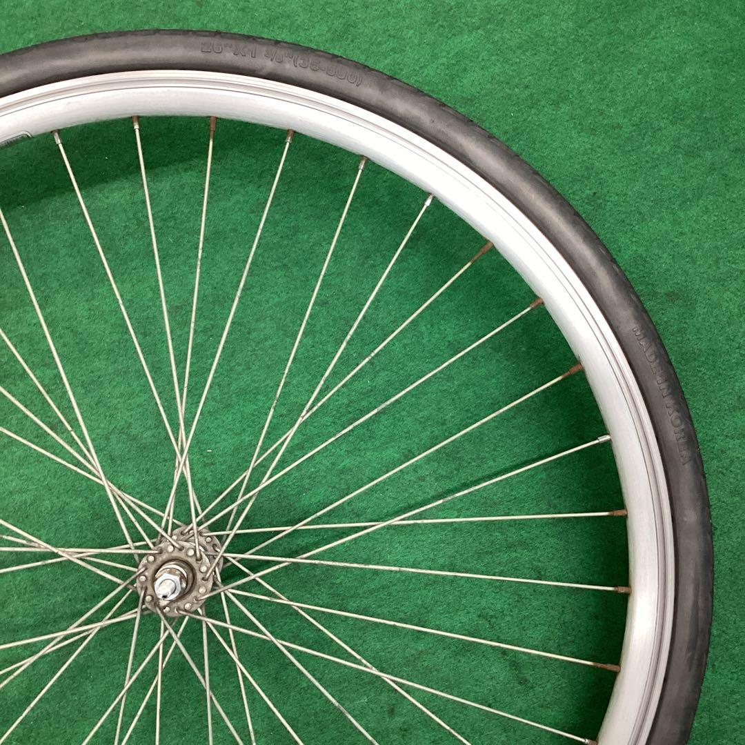 エアレスタイヤ　前輪　26x1-3/8　タイヤ付　ノーパンクタイヤ　26インチ