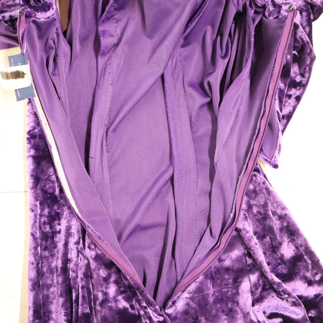 【美品 ハワイ製フラダンス用衣装】パープル ui no! ワンピースドレス ②