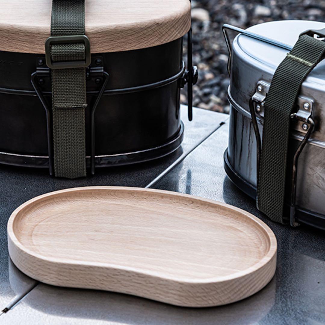 ① 無敵の調理用鉄板 （取手付き）② 無敵の天然木のお皿 ③ 無敵の結束バンド