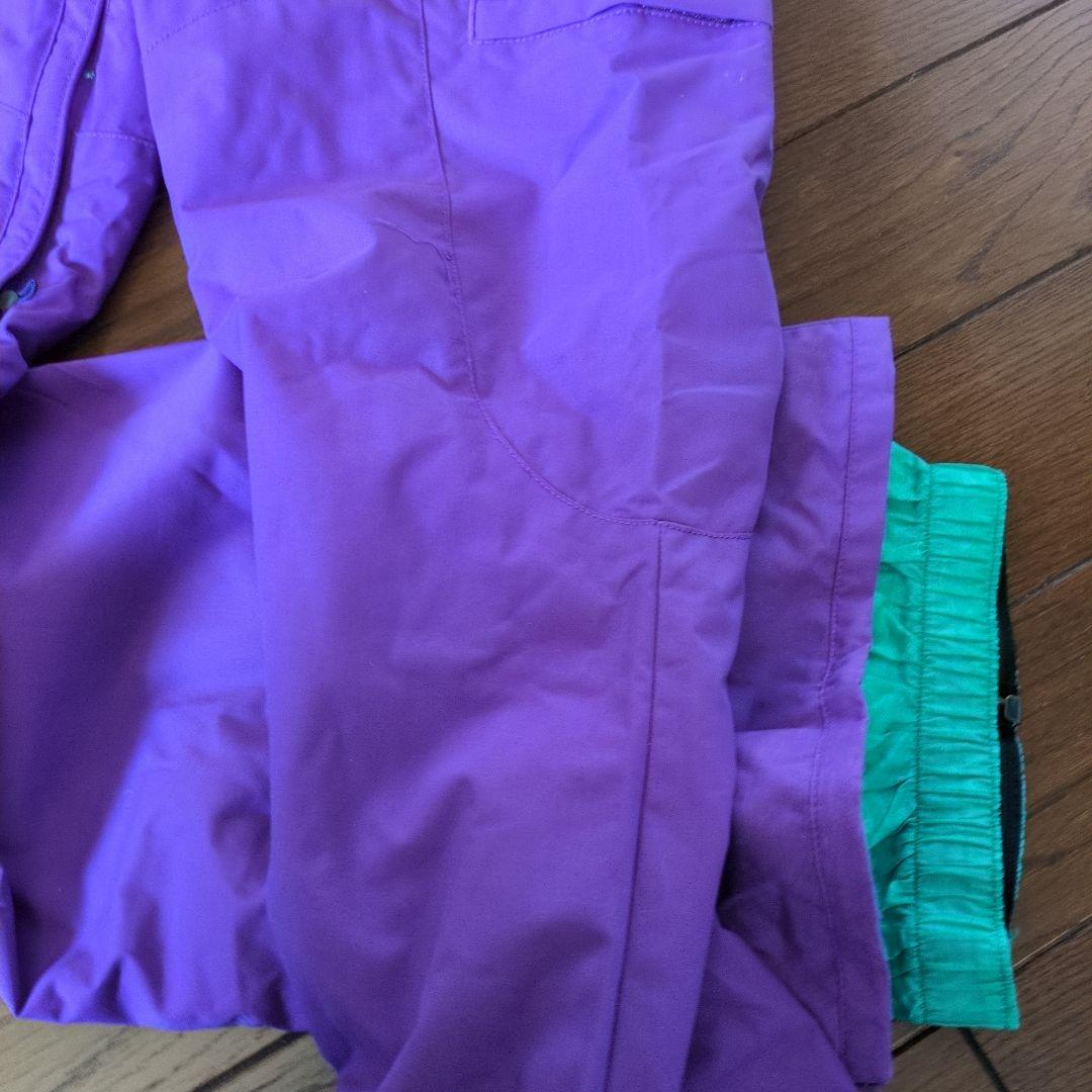 ROXY　スノボウェア　上下セット　Ｍ　ロゴ　総柄　　　パープル　クリーニング済