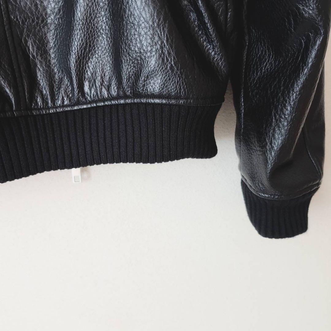 今期　ZARA フェイクレザーパフジャケット　L