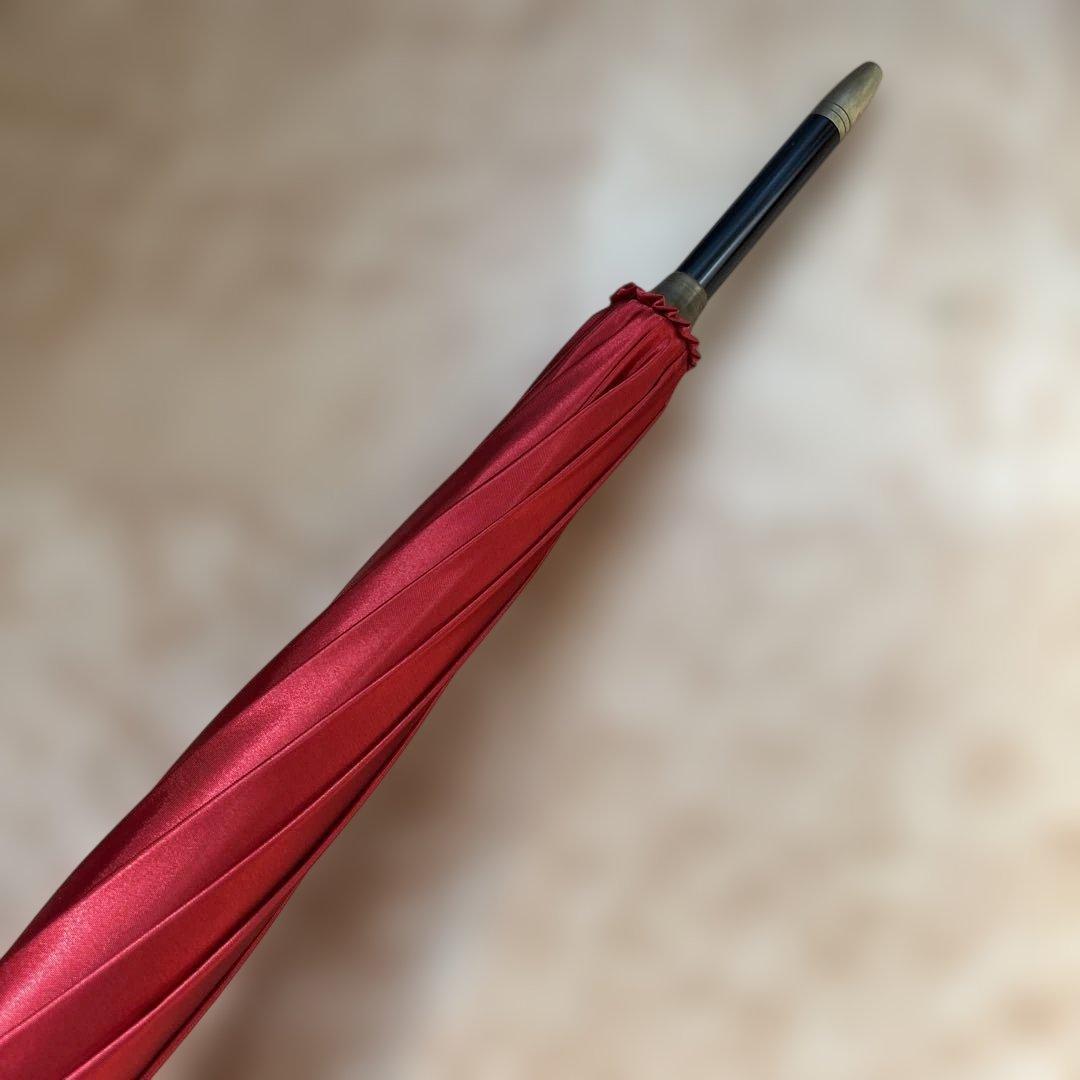 K305 FENDI 長傘 レッド ズッカ柄 金具