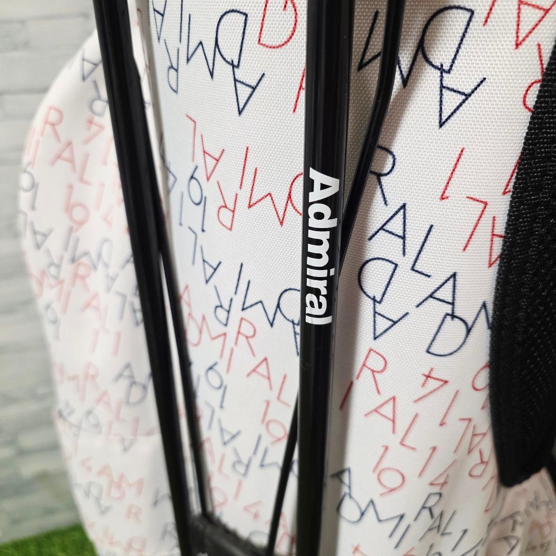 美品 アドミラル ゴルフ Admiral スタンド式 キャディバッグ ホワイト