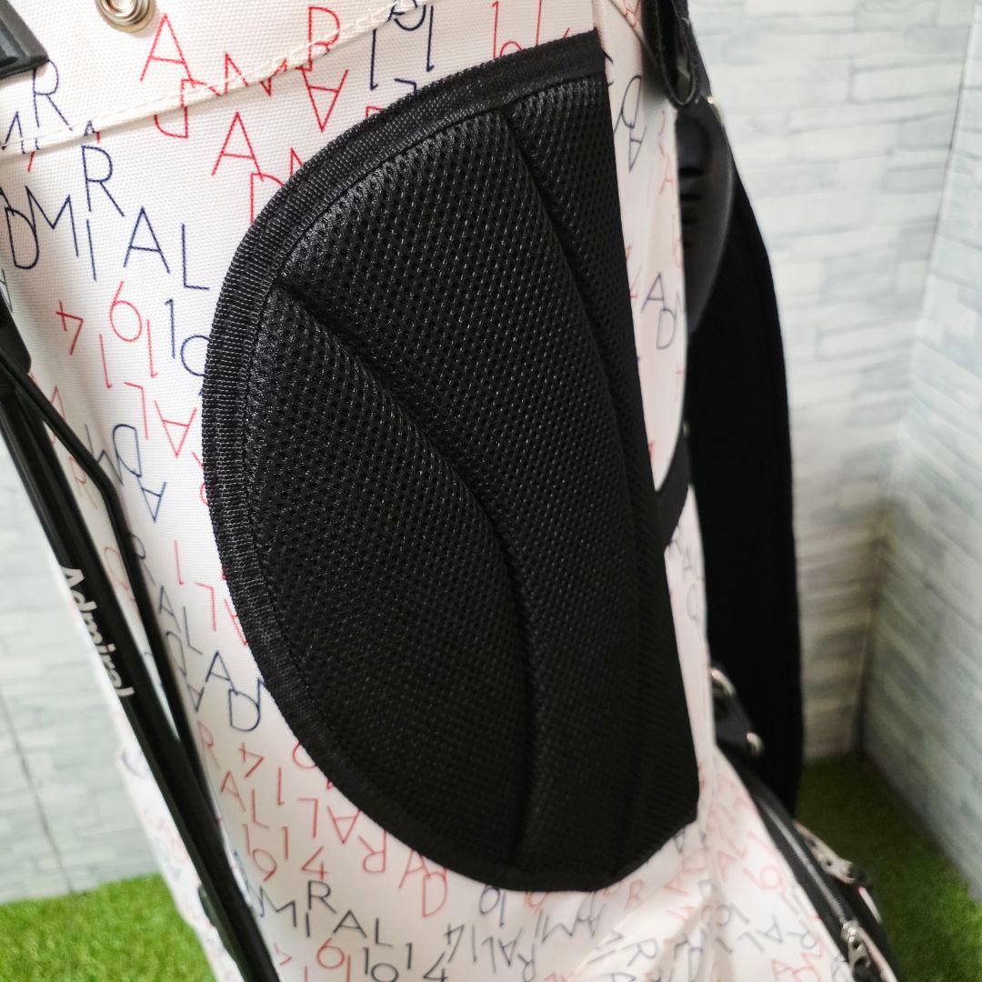 美品 アドミラル ゴルフ Admiral スタンド式 キャディバッグ ホワイト