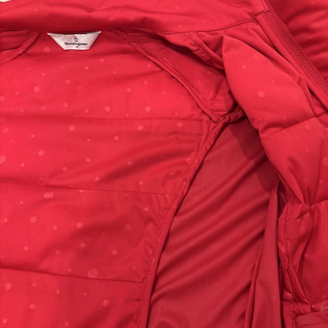 Munsingwear フード付き ダウンジャケット 赤