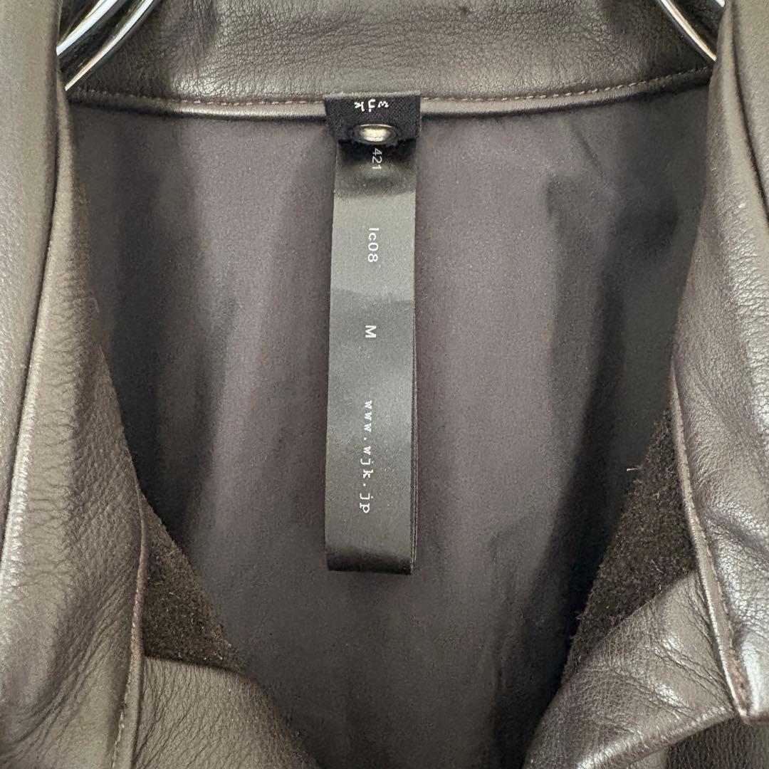 【希少】WJK レザーシャツ ダークブラウン 421 lc08