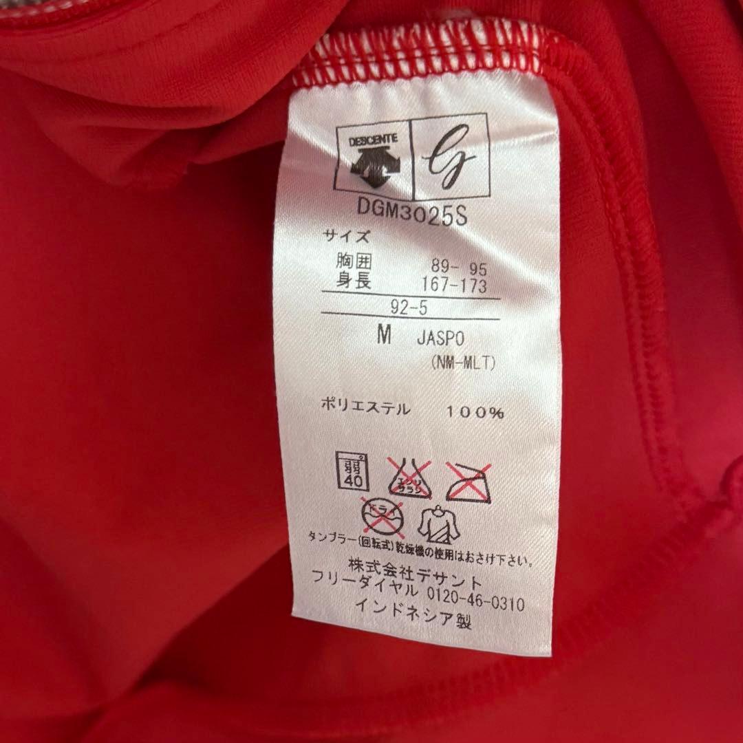 美品 デサントゴルフ ダブルジップ ジャージ ジャケットM 赤 DGM3025S