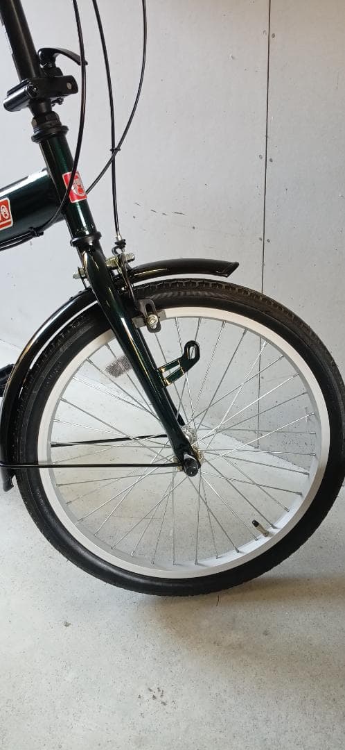 折りたたみ自転車 ダークグリーン 茶色サドル