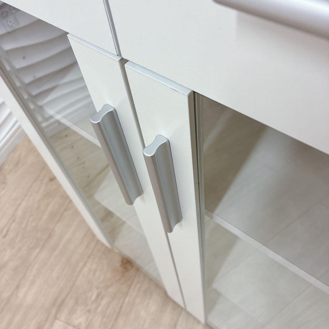 ◇大阪府 神戸市 配達料無料！◇山善◇ガラスキャビネット◇キッチンカウンター◇