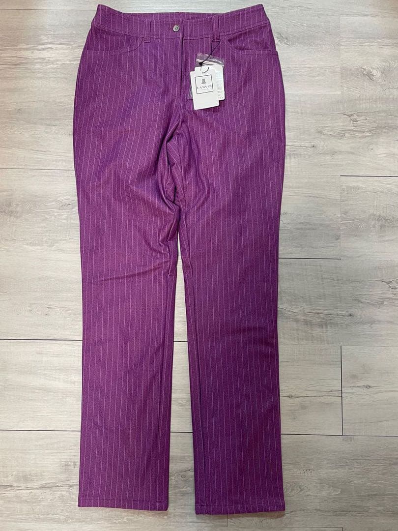 46,200円　ランバンスポール　ダウンフェザー　ダウンパンツ　ゴルフ　紫　L