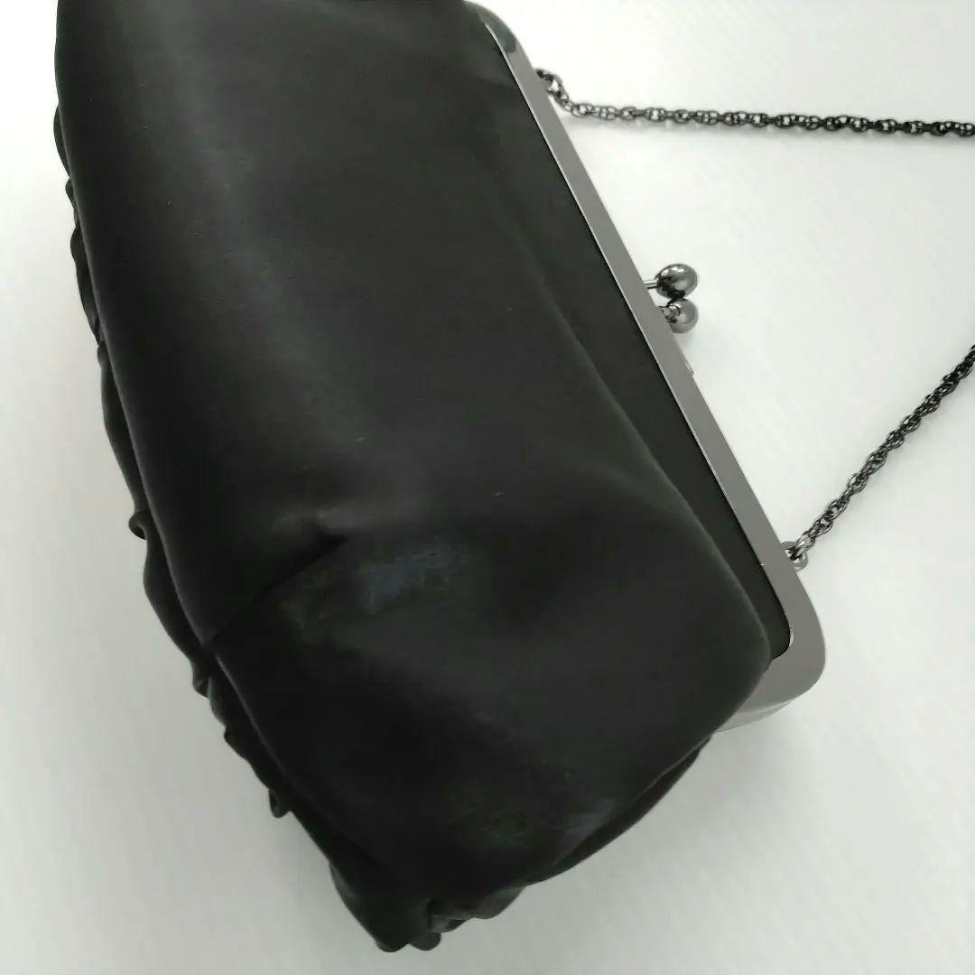 東京ソワール パーティバッグ スワロフスキー 結婚式 リボン ブラック サテン