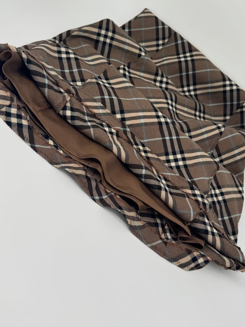 美品☆バーバリーブルーレーベル ノバチェック ワンピース ノースリーブ　ロゴ刺繍