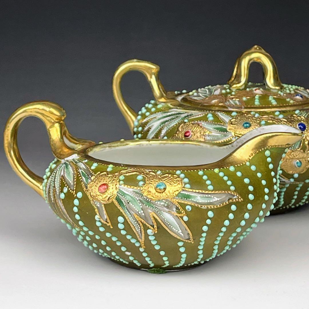 【専用】オールドノリタケ シュガーボウル クリーマー ジュエル エナメル盛り