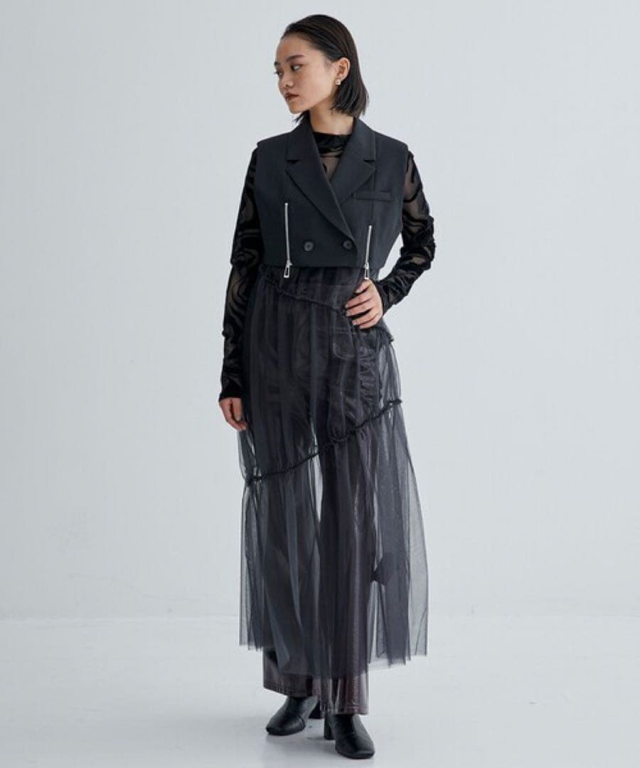 【レア】美品✨UNITED TOKYO チュールコンビベストワンピース　セット