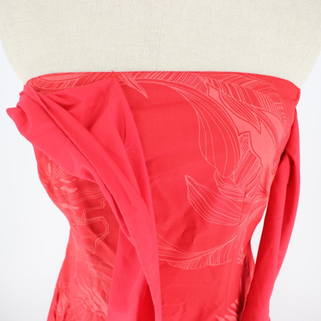 【美品 フラダンス衣装】レッド FANCY DRESS ワンピース ドレス 赤