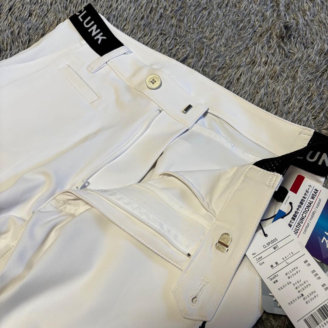 ■新品■ クランク　レディースL ゴルフウェア ストレッチ ストレートパンツ　白