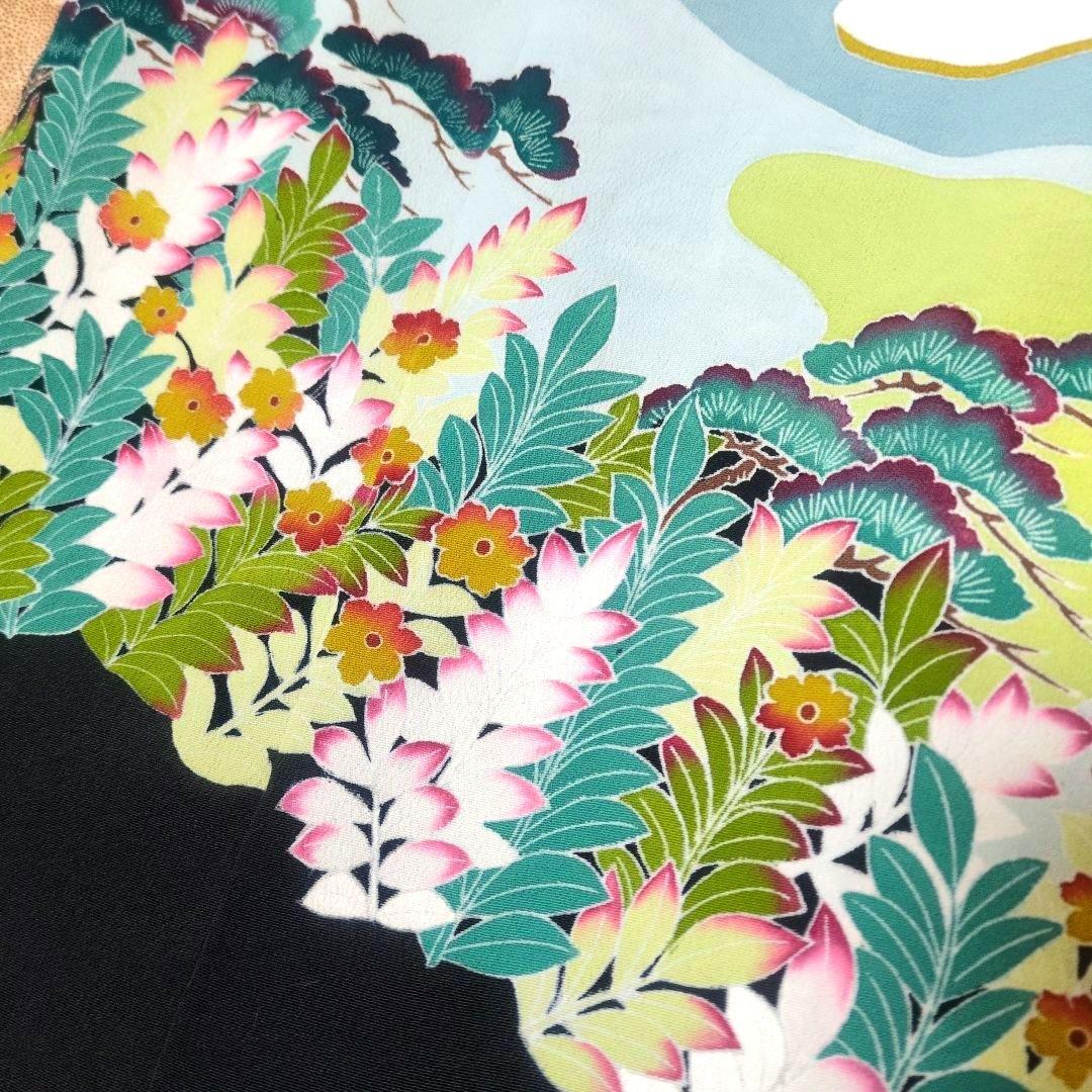 作家物留袖MIX 雲文 着物リメイク切替ドレス